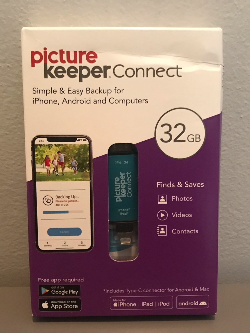 Picture Keeper Connect 32GB Photo Backup Drive - Teal & Black